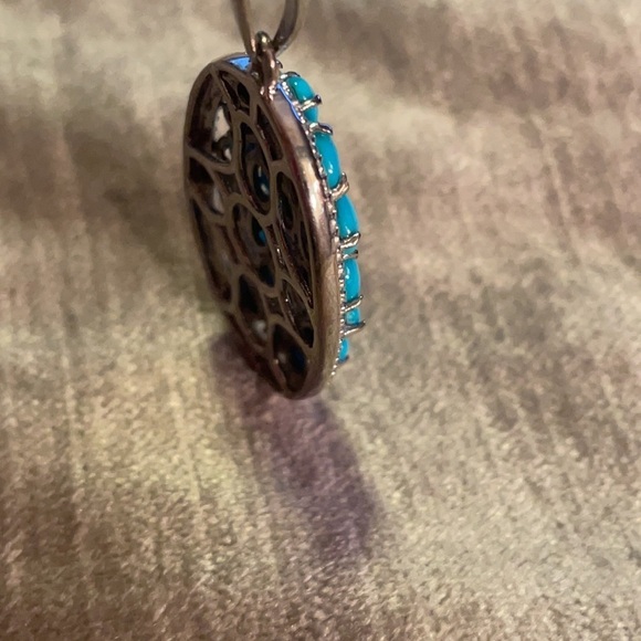 Arizona Sleeping Beauty Turquoise Pendant Necklace Sterling Silver 925 NWOTS - Picture 9 of 11